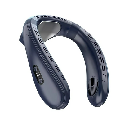 Outdoor neck fan with semiconductor cooling and rechargeable battery