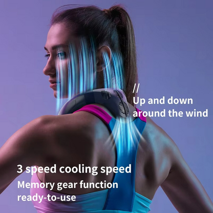 Outdoor neck fan with semiconductor cooling and rechargeable battery