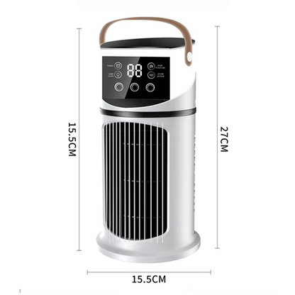 Portable water-cooled fan with humidifier for indoor use