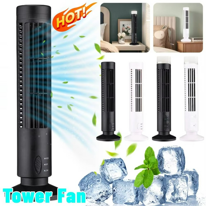 Electric bladeless table fan with tower design