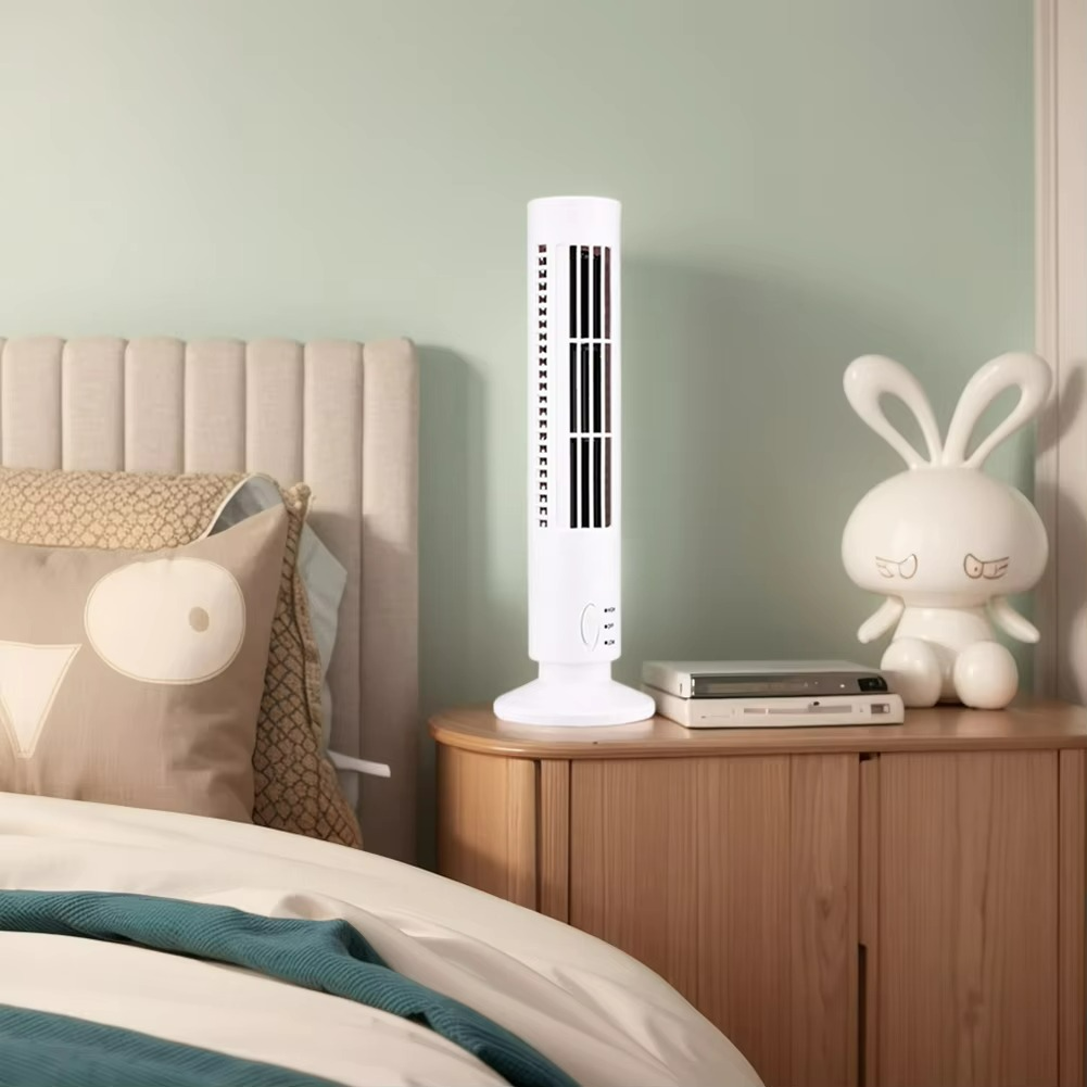 Electric bladeless table fan with tower design