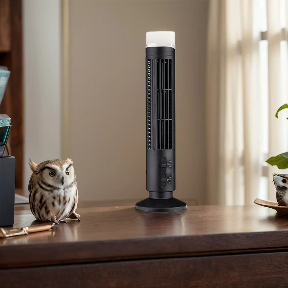 Electric bladeless table fan with tower design