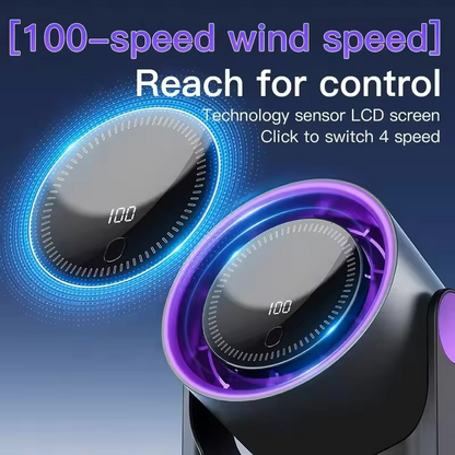 Quiet table fan with digital display and wireless portability