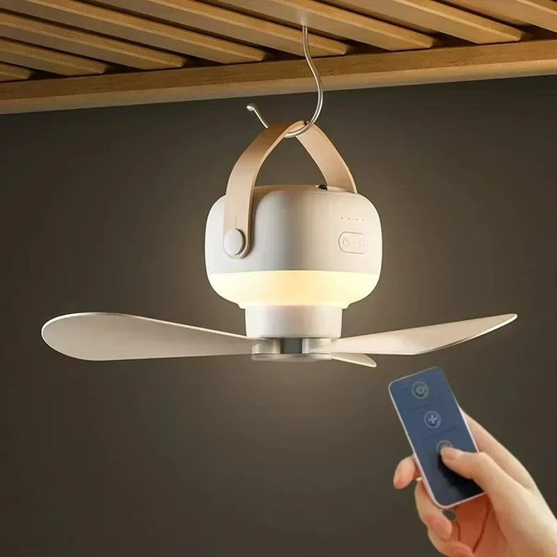 Outdoor camping ceiling fan compact and portable design