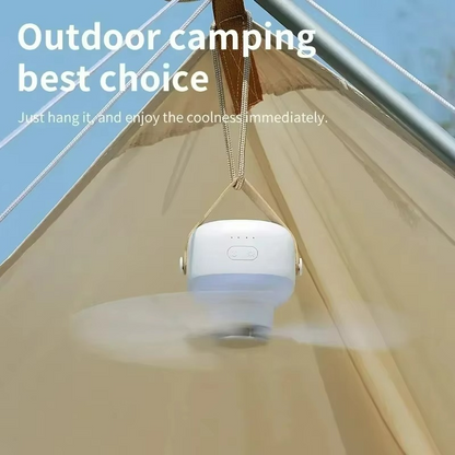 Outdoor camping ceiling fan compact and portable design