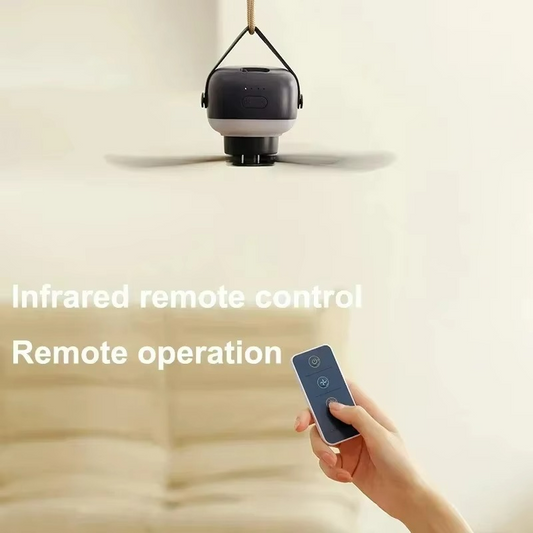 Outdoor camping ceiling fan compact and portable design
