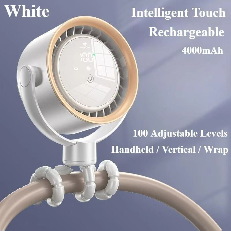 Portable octopus fan in handheld design with rechargeable USB battery