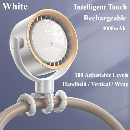 Portable octopus fan in handheld design with rechargeable USB battery