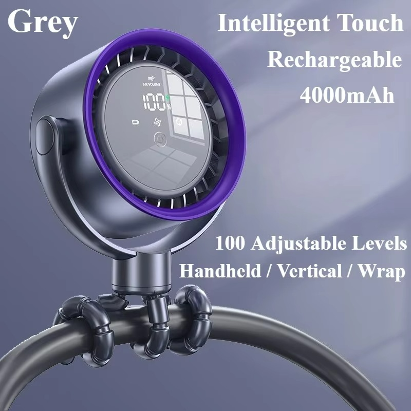 Portable octopus fan in handheld design with rechargeable USB battery