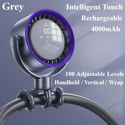 Portable octopus fan in handheld design with rechargeable USB battery