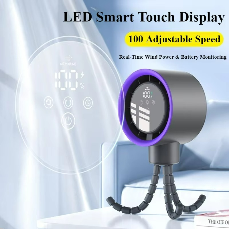 Portable octopus fan in handheld design with rechargeable USB battery