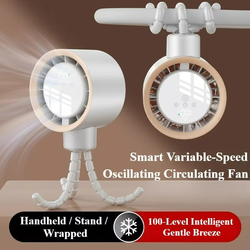 Portable octopus fan in handheld design with rechargeable USB battery
