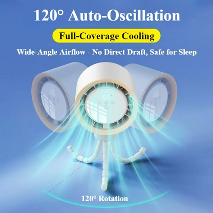 Portable octopus fan in handheld design with rechargeable USB battery