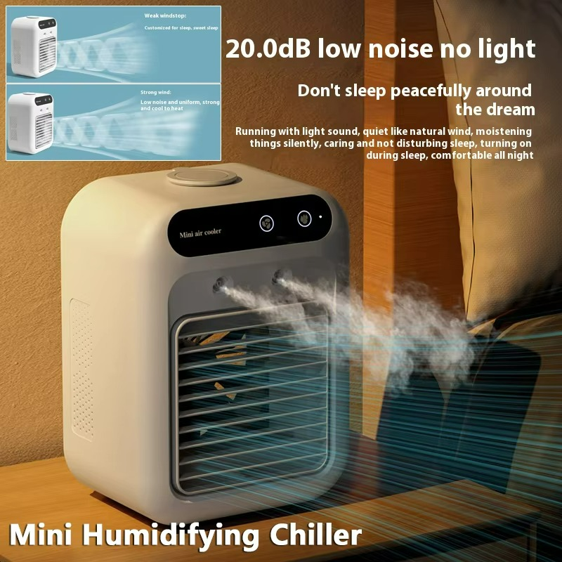 Mini air cooler fan with water cooling and rechargeable battery