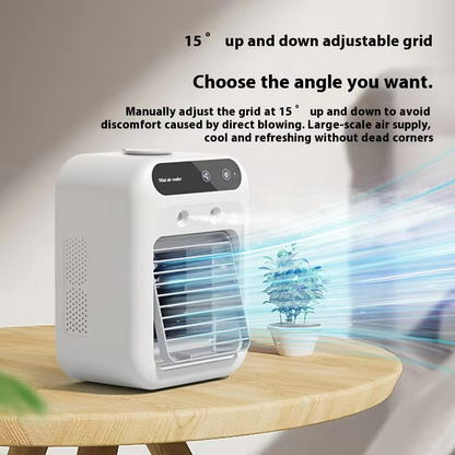 Mini air cooler fan with water cooling and rechargeable battery