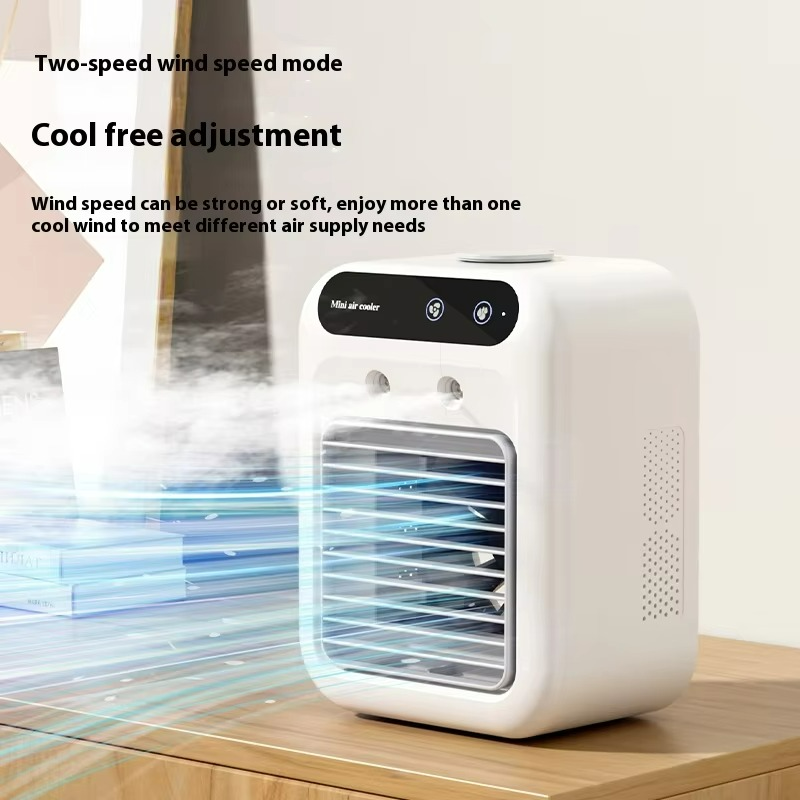 Mini air cooler fan with water cooling and rechargeable battery