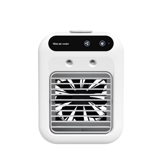Mini air cooler fan with water cooling and rechargeable battery