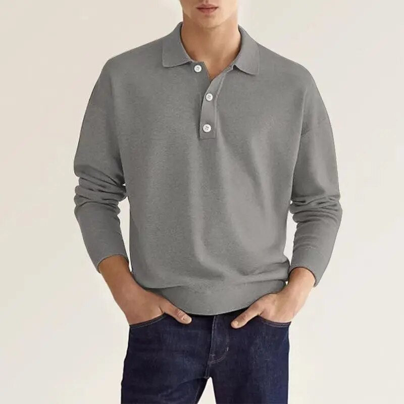 Variant image for Herren Poloshirt Langarm Schwarz Größe M Baumwolle-31