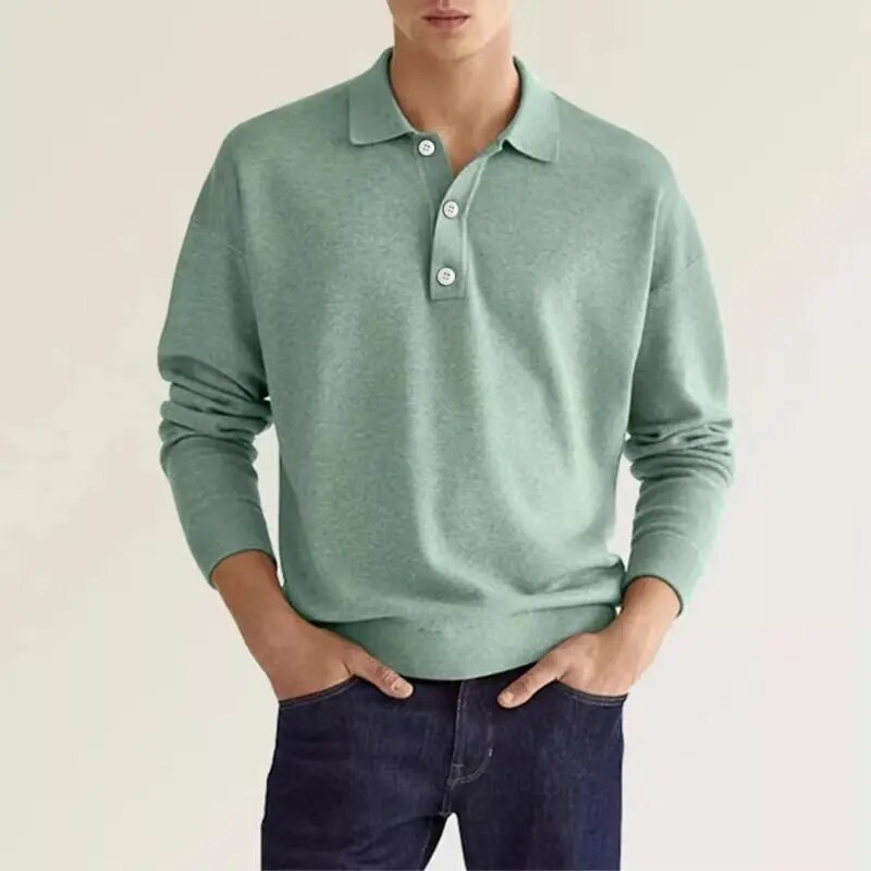 Variant image for Herren Poloshirt Langarm Schwarz Größe M Baumwolle-19