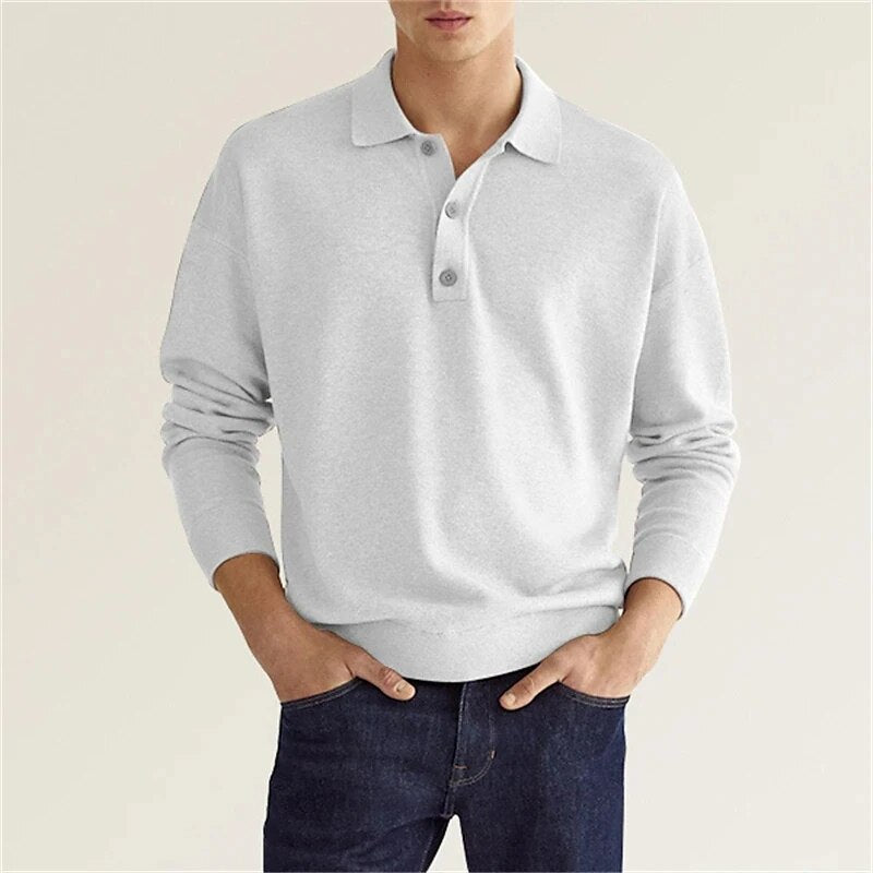 Variant image for Herren Poloshirt Langarm Schwarz Größe M Baumwolle-7