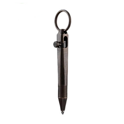 Mini caneta de ação por parafuso em latão | Caneta tática chaveiro para escritório, escola e autodefesa
