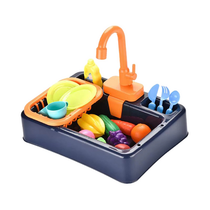 Aquaplay lavandino giocattolo con rubinetto – giocattolo educativo creativo per bambini dai 3 anni con stoviglie e verdure