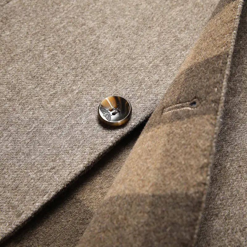 Herrenmantel Lang Schwarz Wasserdicht Atmungsaktiv Steppung Polyester-3