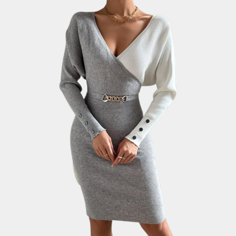 Variant image for Eliane - Luftiges Damenkleid Mit V-Ausschnitt Für Festliche Anlässe-1