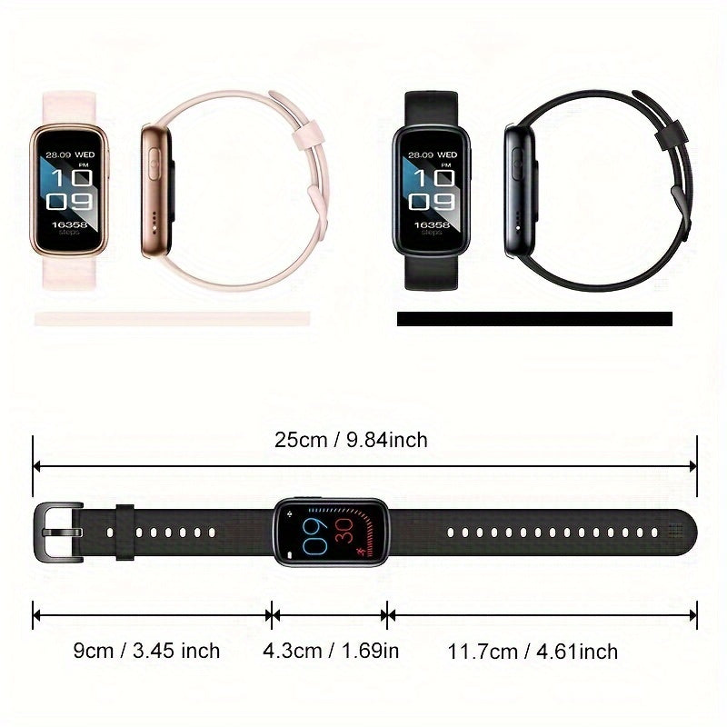 Waterproof smartwatch with 7 days battery life and fast charging function for fitness tracking