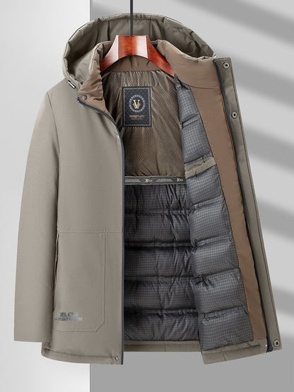 Herren Winterjacke Wasserdicht Atmungsaktiv Steppdesign Polyester-6