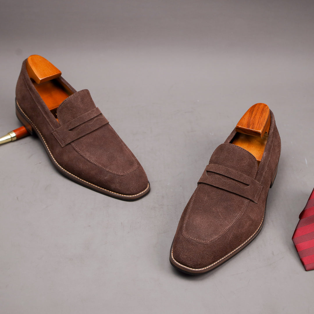 Luxuriöse Herren Slipper aus Wildleder | Elegante Slip-On Schlupfschuhe für Komfort-5