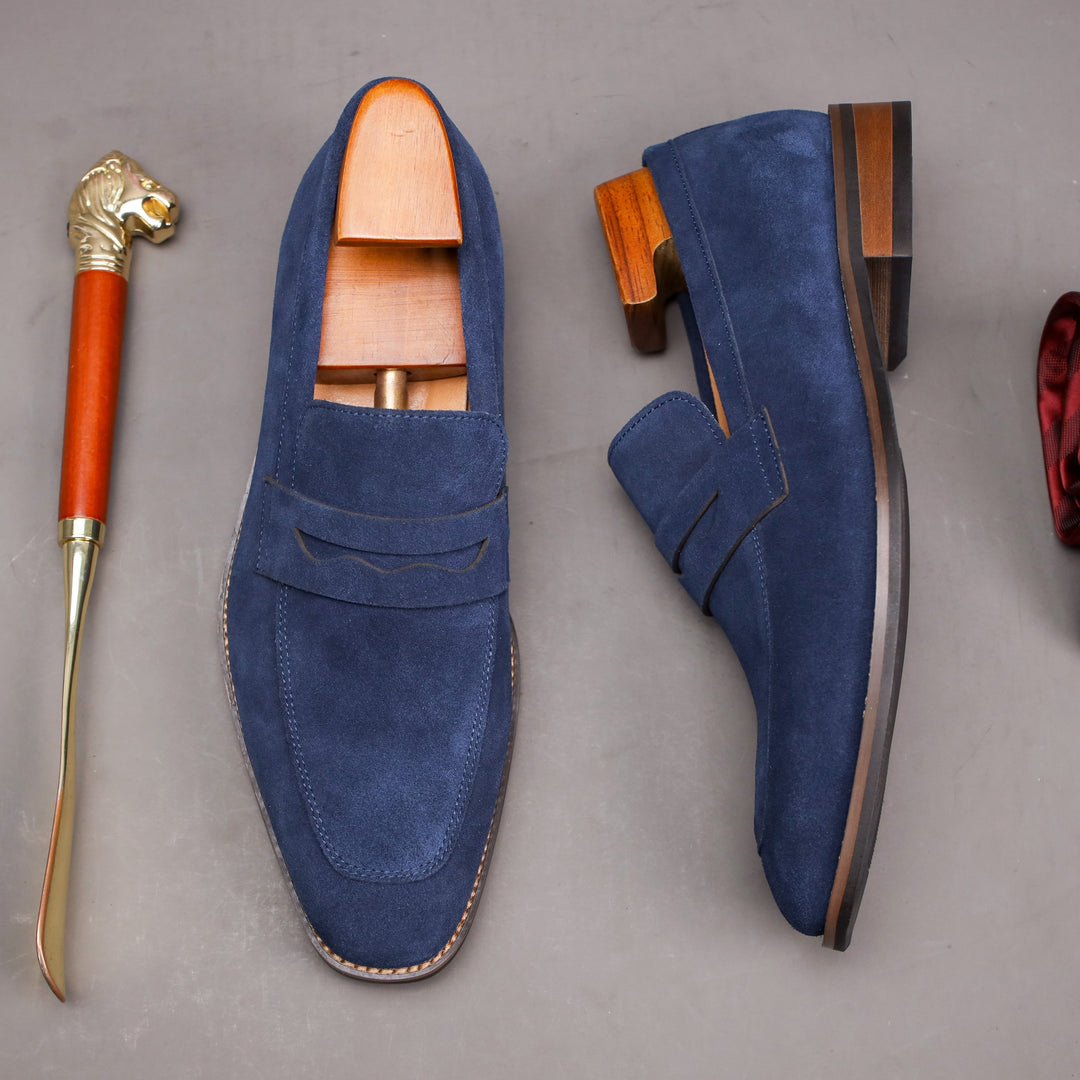Luxuriöse Herren Slipper aus Wildleder | Elegante Slip-On Schlupfschuhe für Komfort-6