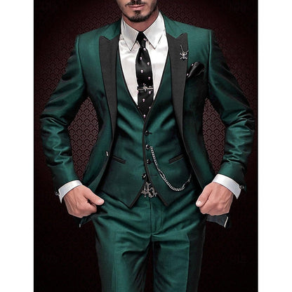 Variant image for Men's Three-Piece Linen Suit Grey Size M Elegant Blazer Vest Pants-9