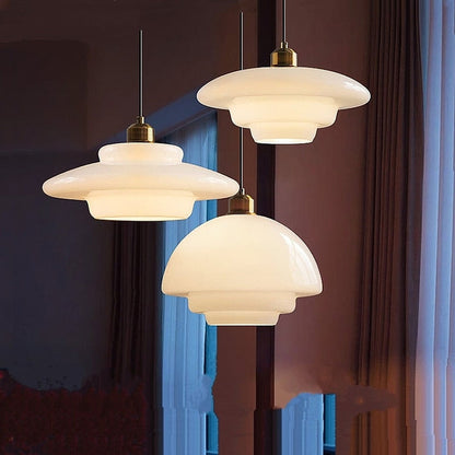 ZartGlanz Pendant – Ivory-Colored Glass Lamp