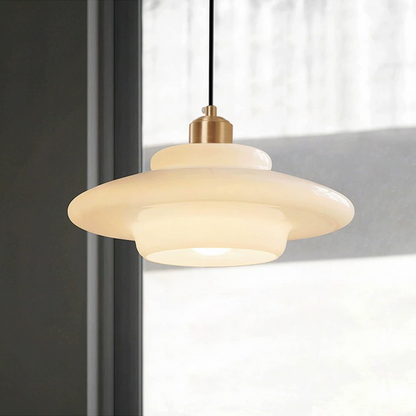 ZartGlanz Pendant – Ivory-Colored Glass Lamp