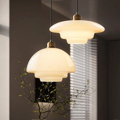 ZartGlanz Pendant – Ivory-Colored Glass Lamp