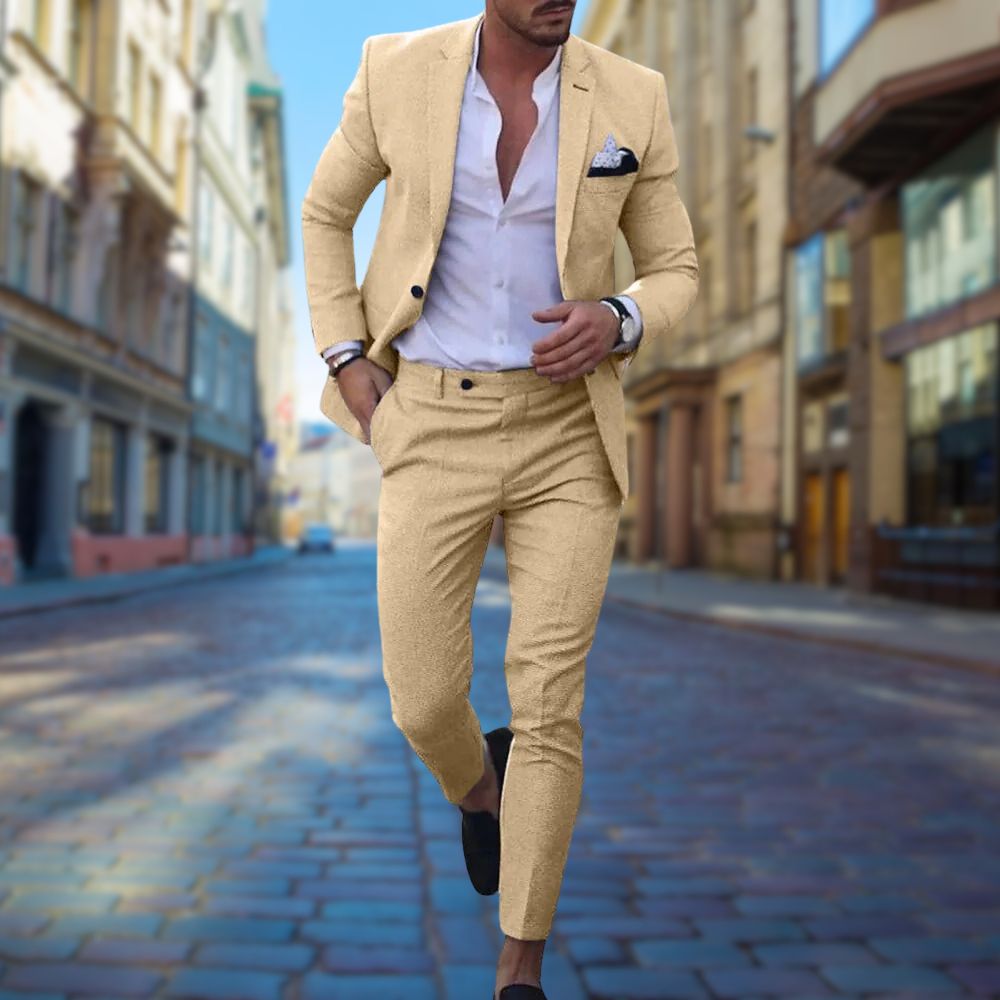 Men's Slim-Fit Suit | Elegant suit set with blazer and trousers