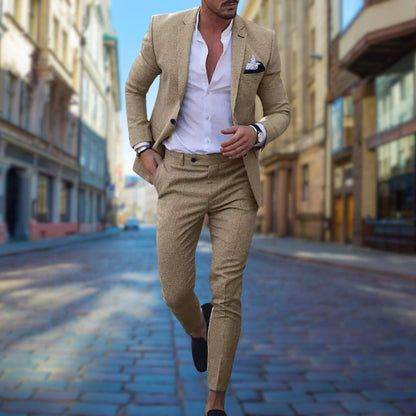 Men's Slim-Fit Suit | Elegant suit set with blazer and trousers