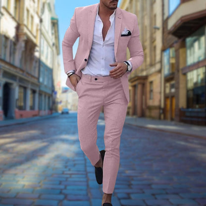 Men's Slim-Fit Suit | Elegant suit set with blazer and trousers