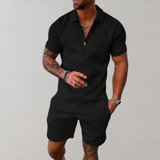 Hugo summer set for men | Fashionable polo shirt with comfortable shorts
