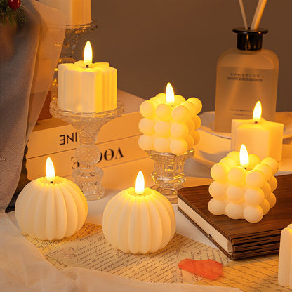 WinterShine – Elegante candela LED dal design a palla di neve