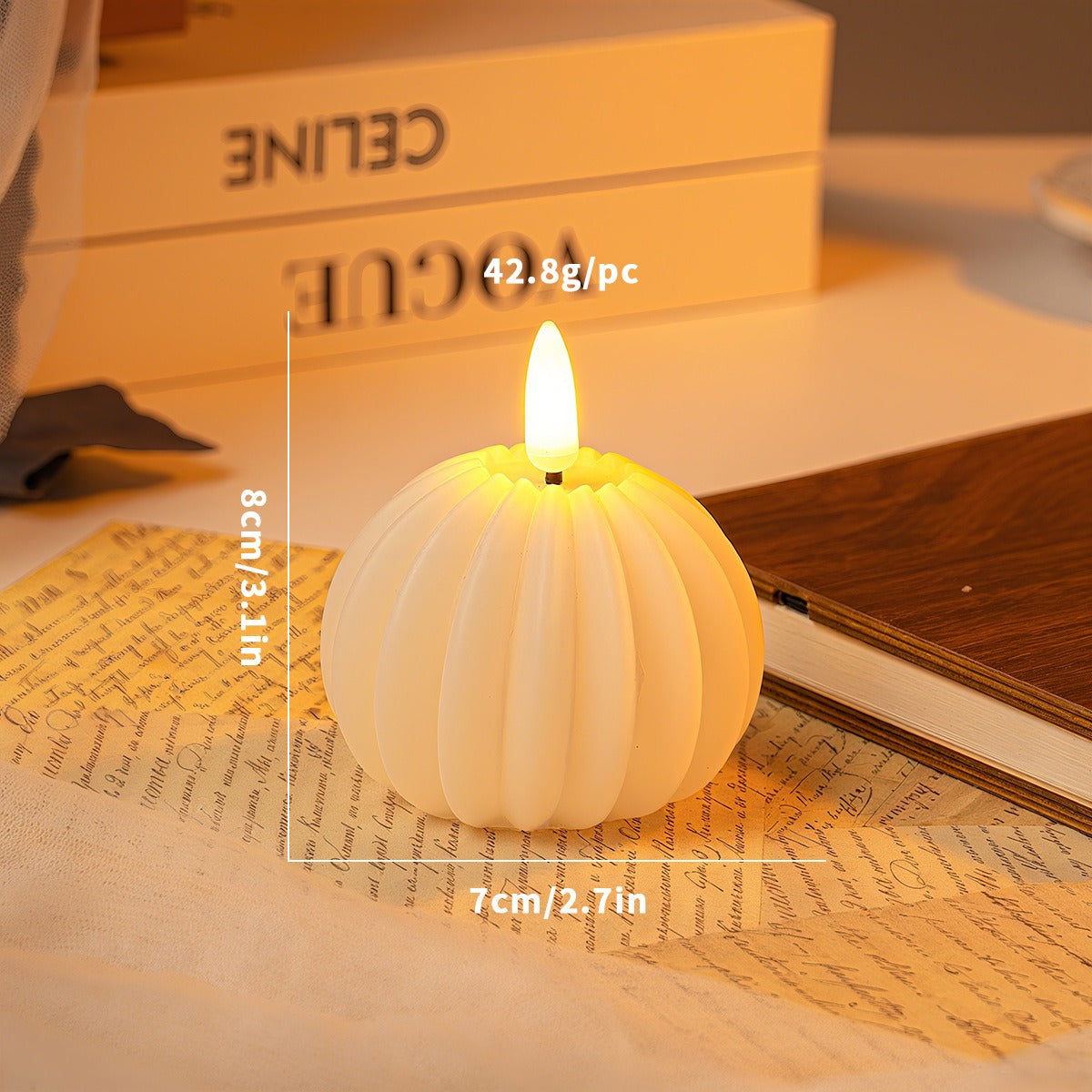 WinterShine – Elegante candela LED dal design a palla di neve