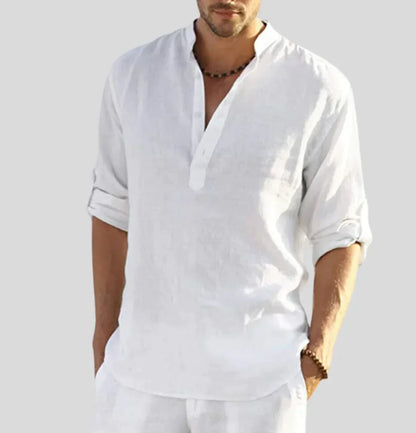 John | Elegant men's linen shirt with collar | Lightweight, breathable & stylish
