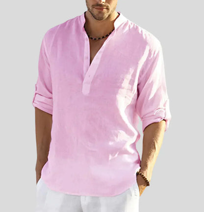 John | Elegant men's linen shirt with collar | Lightweight, breathable & stylish
