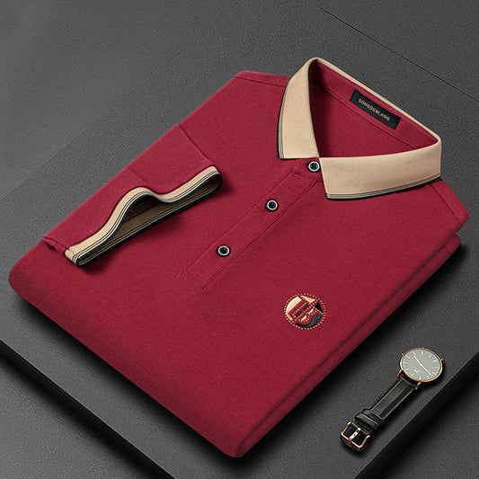 Herren Poloshirt Bestickt Moderne Passform Baumwolle Elegante Freizeitmode-1