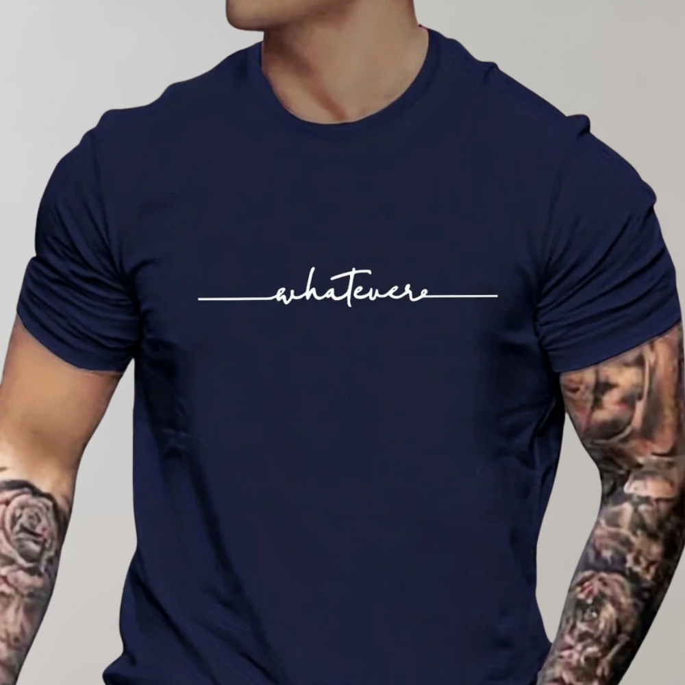 with | Casual men's T-shirt with crew neck | Comfortable, versatile & stylish