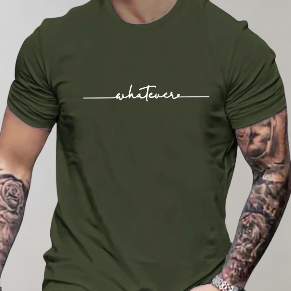 with | Casual men's T-shirt with crew neck | Comfortable, versatile & stylish