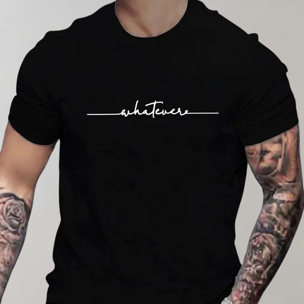 with | Casual men's T-shirt with crew neck | Comfortable, versatile & stylish
