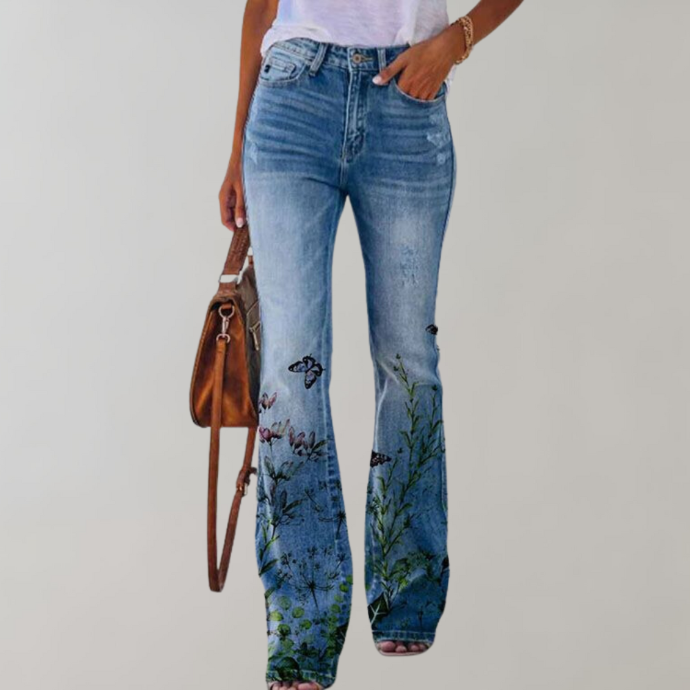 Kjellfrid – Women's flare pants with lively prints – Stylish, comfortable & versatile
