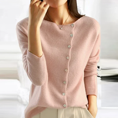 Classic knit cardigan with buttons for elegance and comfort